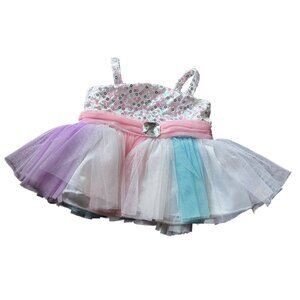 Build A Bear Workshop Multicolor Tulle Dress Spaghetti Straps Bow Stuffed Animal